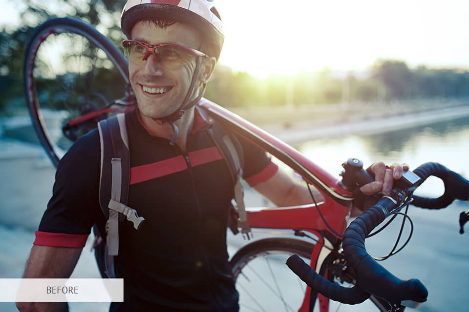 cycling photo color correction service